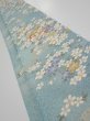 Photo1: 3G07z40  Japanese Kimono Silk  FABRIC Sakura Dull light blue 56.7x7.3 (1)