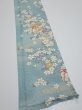 Photo2: 3G07z40  Japanese Kimono Silk  FABRIC Sakura Dull light blue 56.7x7.3 (2)