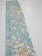 Photo3: 3G07z40  Japanese Kimono Silk  FABRIC Sakura Dull light blue 56.7x7.3 (3)