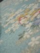 Photo5: 3G07z40  Japanese Kimono Silk  FABRIC Sakura Dull light blue 56.7x7.3 (5)
