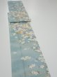 Photo3: 3G09z50  Japanese Kimono Silk  FABRIC Sakura Dull light blue 77.2x7.5 (3)