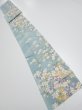 Photo4: 3G09z50  Japanese Kimono Silk  FABRIC Sakura Dull light blue 77.2x7.5 (4)