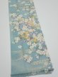 Photo3: 3G10z30  Japanese Kimono Silk  FABRIC Sakura Dull light blue 36.2x7.5 (3)