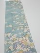 Photo4: 3G10z30  Japanese Kimono Silk  FABRIC Sakura Dull light blue 36.2x7.5 (4)