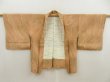 Photo5: 5507T02z440 Vintage Japanese Kimono Silk HAORI Stream Light brown (5)