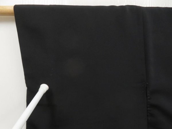 Photo6: 5507T03z560 Vintage Japanese Kimono Silk HAORI Flying crane Black (6)