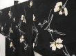 Photo2: 5507T06z390 Vintage Japanese Kimono Silk DOCHUGI Flower Black (2)