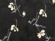 Photo3: 5507T06z390 Vintage Japanese Kimono Silk DOCHUGI Flower Black (3)