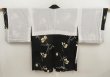 Photo6: 5507T06z390 Vintage Japanese Kimono Silk DOCHUGI Flower Black (6)