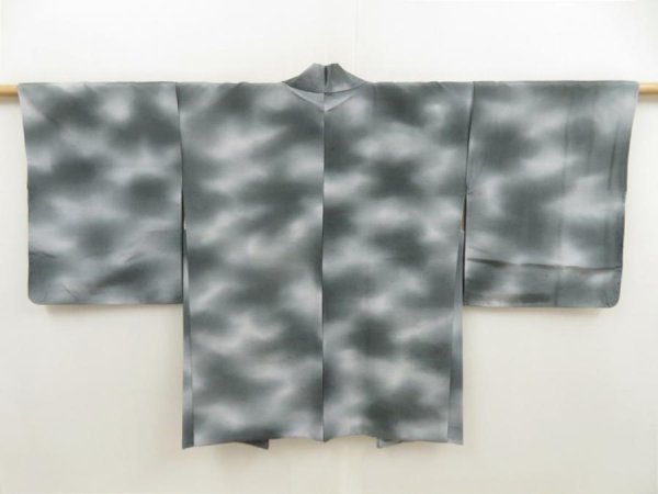 Photo1: 5507T07z620 Vintage Japanese Kimono Silk HAORI  Gray (1)