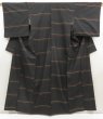 Photo1: 5507T11z810 Vintage Japanese Kimono Silk TSUMUGI  Lamp black (1)