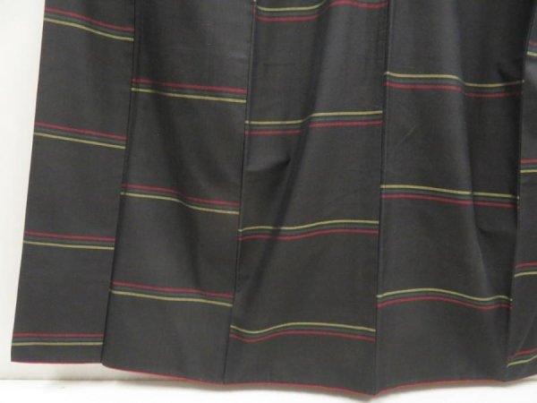 Photo4: 5507T11z810 Vintage Japanese Kimono Silk TSUMUGI  Lamp black (4)