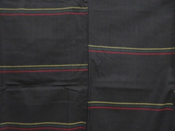 Photo5: 5507T11z810 Vintage Japanese Kimono Silk TSUMUGI  Lamp black (5)