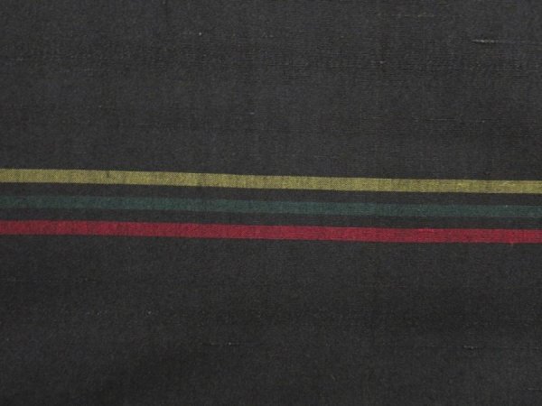 Photo6: 5507T11z810 Vintage Japanese Kimono Silk TSUMUGI  Lamp black (6)