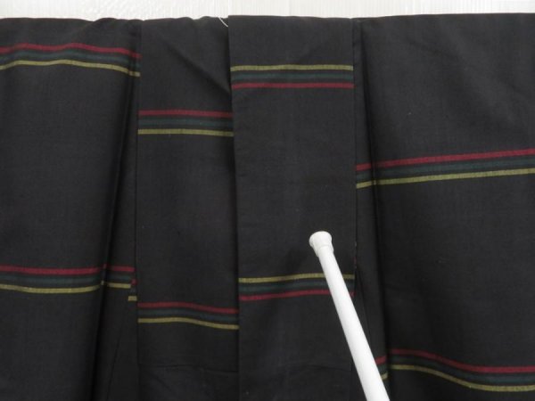 Photo8: 5507T11z810 Vintage Japanese Kimono Silk TSUMUGI  Lamp black (8)