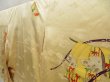 Photo2: 5507T12z1180 Vintage Japanese Kimono Silk FURISODE Makimono Straw yellow (2)