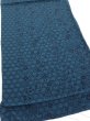 Photo2: 3K02z80  Japanese Kimono Crepe Silk  FABRIC Flowers Dark cyan blue 41.3x14.2 (2)