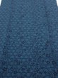 Photo1: 3K04z110  Japanese Kimono Crepe Silk  FABRIC Flowers Dark cyan blue 64.2x14.2 (1)