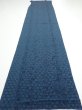 Photo5: 3K04z110  Japanese Kimono Crepe Silk  FABRIC Flowers Dark cyan blue 64.2x14.2 (5)