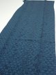 Photo3: 3K05z110  Japanese Kimono Crepe Silk  FABRIC Flowers Dark cyan blue 64.2x14.2 (3)