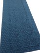 Photo2: 3K06z110  Japanese Kimono Crepe Silk  FABRIC Flowers Dark cyan blue 64.6x14.2 (2)