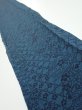 Photo1: 3K07z60  Japanese Kimono Crepe Silk  FABRIC Flowers Dark cyan blue 59.4x7.5 (1)