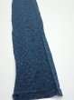 Photo2: 3K07z60  Japanese Kimono Crepe Silk  FABRIC Flowers Dark cyan blue 59.4x7.5 (2)