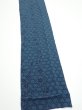 Photo2: 3K09z70  Japanese Kimono Crepe Silk  FABRIC Flowers Dark cyan blue 80.7x6.5 (2)