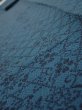 Photo4: 3K09z70  Japanese Kimono Crepe Silk  FABRIC Flowers Dark cyan blue 80.7x6.5 (4)