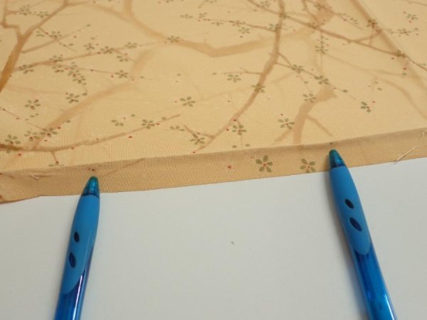 Photo6: 3K01z50  Japanese Kimono Silk  FABRIC Branch Yellow-Orange 39.4x14.4 (6)