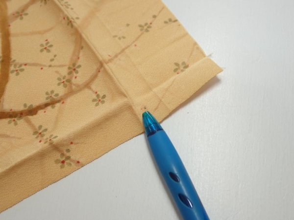 Photo7: 3K01z50  Japanese Kimono Silk  FABRIC Branch Yellow-Orange 39.4x14.4 (7)