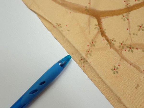 Photo6: 3K02z50  Japanese Kimono Silk  FABRIC Branch Yellow-Orange 39.4x14.4 (6)