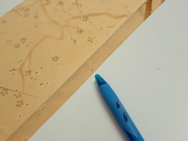 Photo6: 3K07z40  Japanese Kimono Silk  FABRIC Branch Yellow-Orange 57.1x7.1 (6)