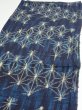 Photo3: 3K01z50  Japanese Kimono Silk TSUMUGI FABRIC Asanoha Dark navy 41.7x14.2 (3)