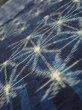 Photo4: 3K04z70  Japanese Kimono Silk TSUMUGI FABRIC Asanoha Dark navy 62.2x14.2 (4)