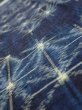 Photo4: 3K08z  Japanese Kimono Silk TSUMUGI FABRIC Asanoha Dark navy (4)