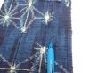 Photo9: 3K09z40  Japanese Kimono Silk TSUMUGI FABRIC Asanoha Dark navy 78.7x6.7 (9)