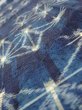 Photo4: 3K10z20  Japanese Kimono Silk TSUMUGI FABRIC Asanoha Dark navy 38.6x6.7 (4)