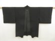Photo1: 5509T01z240 Vintage Japanese Kimono Silk See through HAORI  Black (1)