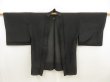 Photo2: 5509T01z240 Vintage Japanese Kimono Silk See through HAORI  Black (2)