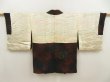 Photo7: 5509T03z760 Vintage Japanese Kimono Silk HAORI Chrysanthemum Black (7)