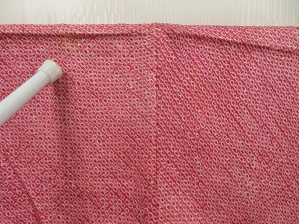 Photo6: 5509T04z400 Vintage Japanese Kimono Silk SHIBORI HAORI Plum branch Dark pink (6)