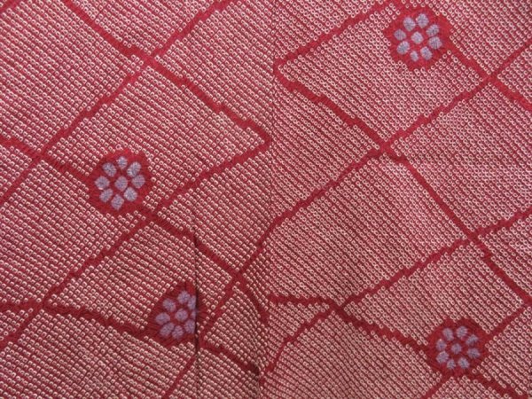 Photo3: 5509T06z440 Vintage Japanese Kimono Silk SHIBORI HAORI Flower Purple-Brown (3)