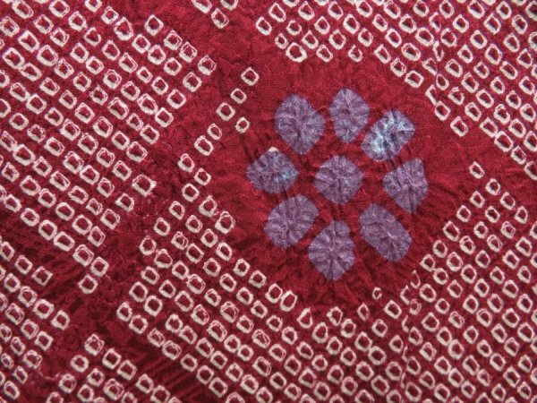 Photo4: 5509T06z440 Vintage Japanese Kimono Silk SHIBORI HAORI Flower Purple-Brown (4)