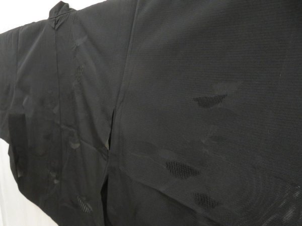 Photo4: 5509T07z240 Vintage Japanese Kimono Silk See through HAORI Tree Black (4)