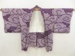 Photo5: 5509T08z470 Vintage Japanese Kimono Silk SHIBORI HAORI Cloud Grape (5)