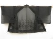 Photo3: 5509T09z210 Vintage Japanese Kimono Silk See through HAORI Flower Black (3)