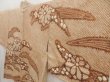 Photo2: 5509T10z480 Vintage Japanese Kimono Silk SHIBORI HAORI Flower Light brown (2)