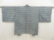 Photo1: 5510T01z450 Vintage Japanese Kimono Silk SHIBORI HAORI  Blue-Gray (1)