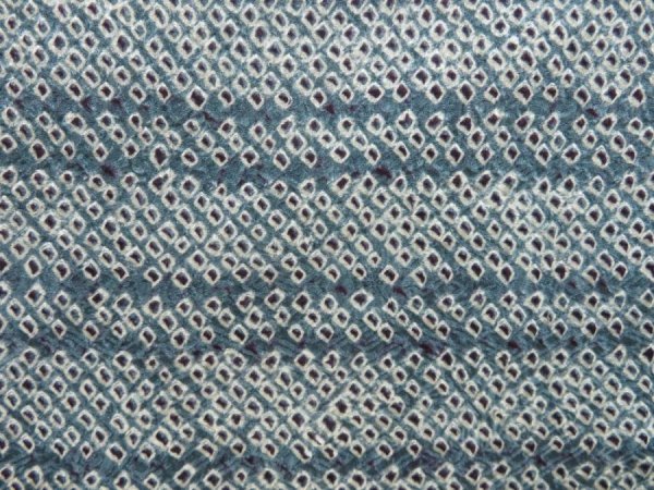 Photo4: 5510T01z450 Vintage Japanese Kimono Silk SHIBORI HAORI  Blue-Gray (4)